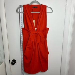 Dsquared2 Pre Fall 2012 Poppy Coral Bow Front Cocktail Mini Dress Size 42